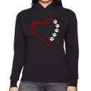 Black XXL Meow Heart - Women's Word Art Hooded Sweatshirt