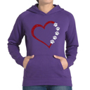 Purple Small Meow Heart - Women's Word Art Hooded Sweatshirt
