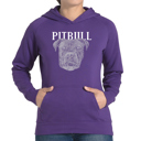 Purple XXL Pitbull Face - Women's Word Art Hooded Sweatshirt