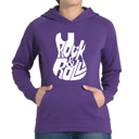 Purple Large Rock And Roll Guitar - Women's Word Art Hooded Sweatshirt
