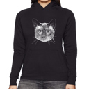 Black Small Siamese Cat - Women's Word Art Hooded Sweatshirt