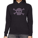 Black XL XOXO Skull - Women's Word Art Hooded Sweatshirt