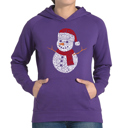 Purple XXL Christmas Snowman - Women's Word Art Hooded Sweatshirt