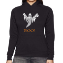 Black XXXL Halloween Ghost - Women's Word Art Hooded Sweatshirt
