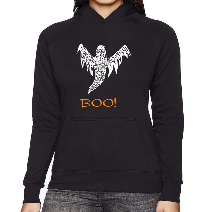 Halloween Ghost - Women's Word Art Hooded Sweatshirt