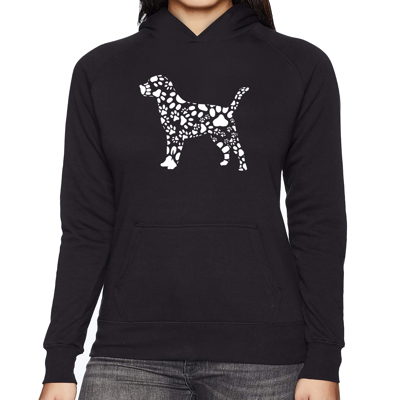 Dog Paw Prints - Women's Word Art Hooded Sweatshirt