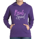 Purple Large Bride Squad - Women's Word Art Hooded Sweatshirt