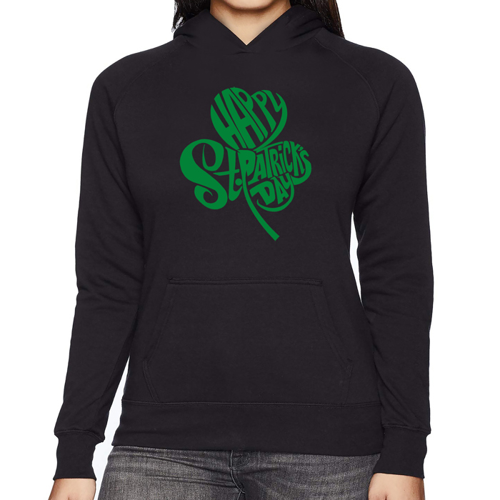 St. Patrick's Day Shamrock - Women's Word Art Hooded Sweatshirt