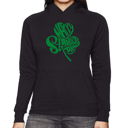 Black Medium St. Patrick's Day Shamrock - Women's Word Art Hooded Sweatshirt