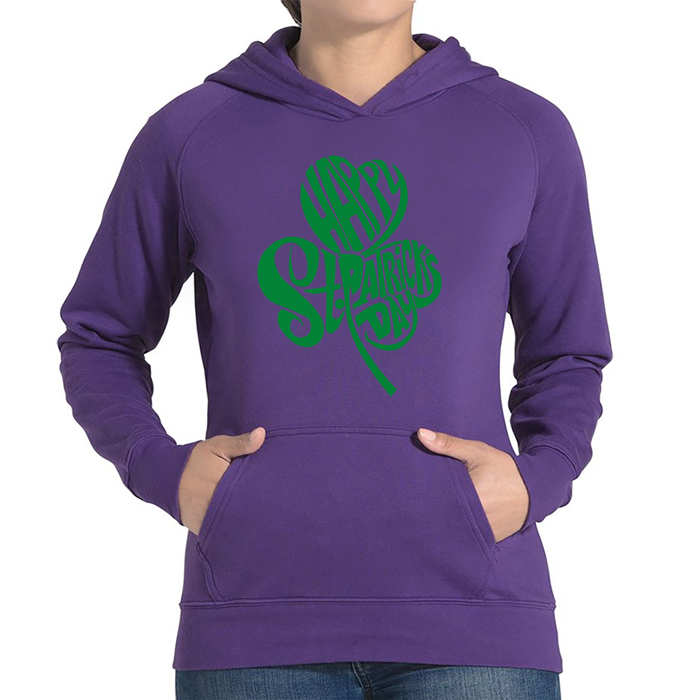 St. Patrick's Day Shamrock - Women's Word Art Hooded Sweatshirt