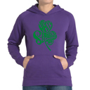 Purple XXXL St. Patrick's Day Shamrock - Women's Word Art Hooded Sweatshirt