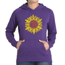 Purple Small Sunflower - Women's Word Art Hooded Sweatshirt