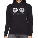 Black Medium California Shades - Women's Word Art Hooded Sweatshirt