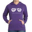 Purple XXXL California Shades - Women's Word Art Hooded Sweatshirt
