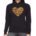 Black Medium Thanksgiving Heart - Women's Word Art Hooded Sweatshirt