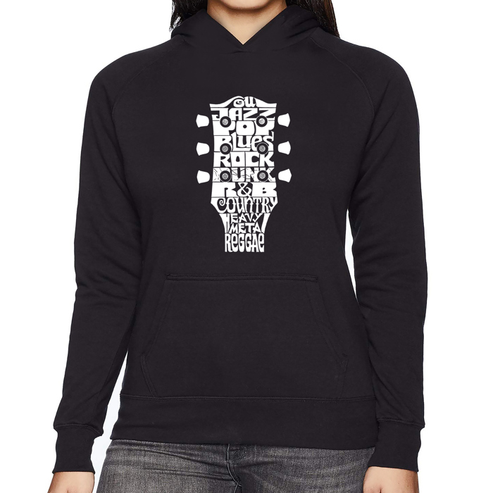 Guitar Head Music Genres - Women's Word Art Hooded Sweatshirt