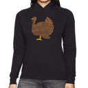 Black Large Thanksgiving - Women's Word Art Hooded Sweatshirt