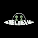  Believe UFO - Women's Word Art Hooded Sweatshirt