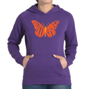 Purple XL Butterfly - Women's Word Art Hooded Sweatshirt