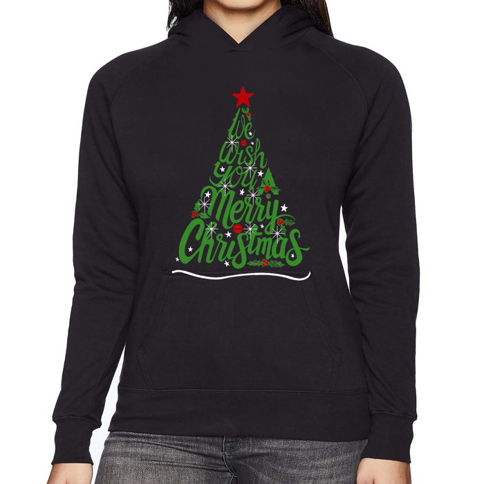 We Wish You A Merry Christmas - Women's Word Art Hooded Sweatshirt