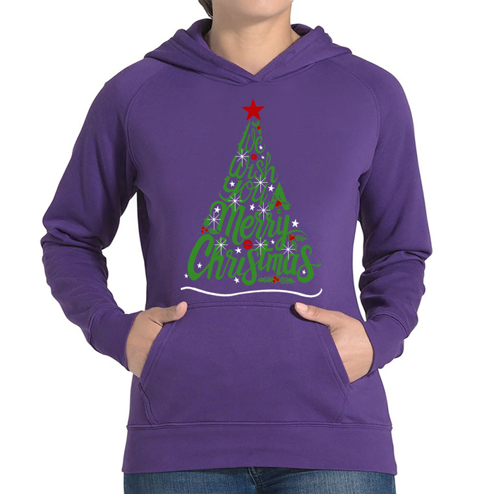 We Wish You A Merry Christmas - Women's Word Art Hooded Sweatshirt