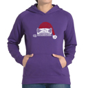 Purple XL Christmas Peeking Cat - Women's Word Art Hooded Sweatshirt