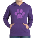 Purple XXL XOXO Dog Paw - Women's Word Art Hooded Sweatshirt