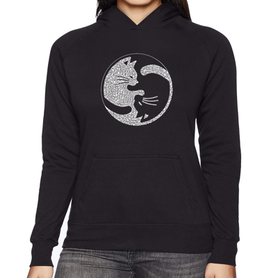Yin Yang Cat - Women's Word Art Hooded Sweatshirt