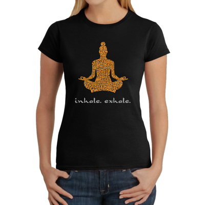 Women's Word Art T-Shirt - Inhale Exhale