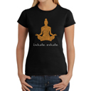Black XXL Women's Word Art T-Shirt - Inhale Exhale
