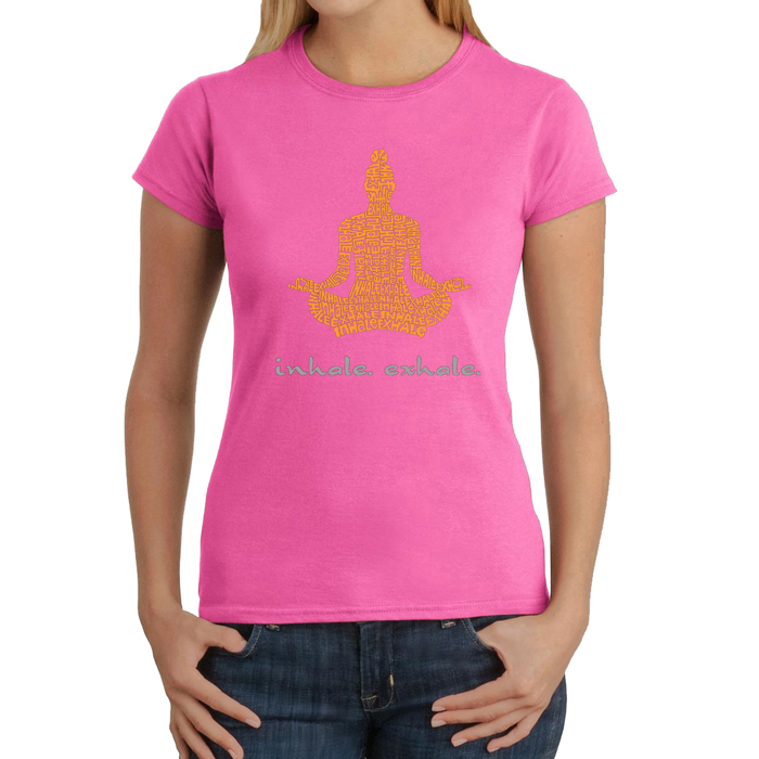 Women's Word Art T-Shirt - Inhale Exhale