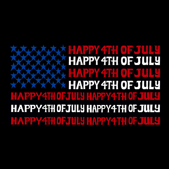 Happy 4th of July - Women's Word Art Crewneck Sweatshirt