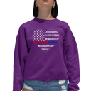 Pink Medium American Woman - Women's Word Art Crewneck Sweatshirt