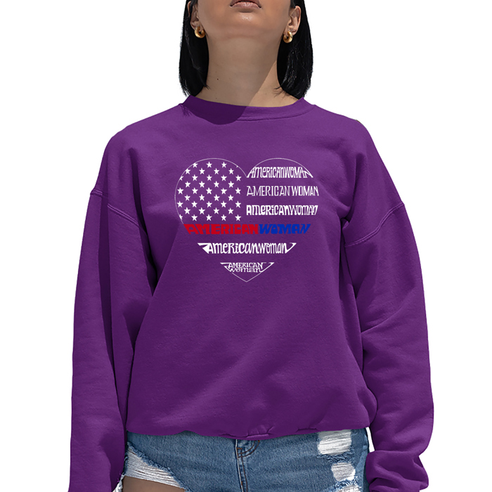 American Woman - Women's Word Art Crewneck Sweatshirt