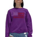 Pink XXL Usa Flag - Women's Word Art Crewneck Sweatshirt