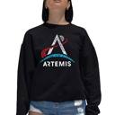 Black Medium NASA Artemis Logo - Women's Word Art Crewneck Sweatshirt