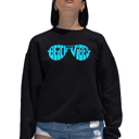 Black Medium Beach Vibes - Women's Word Art Crewneck Sweatshirt