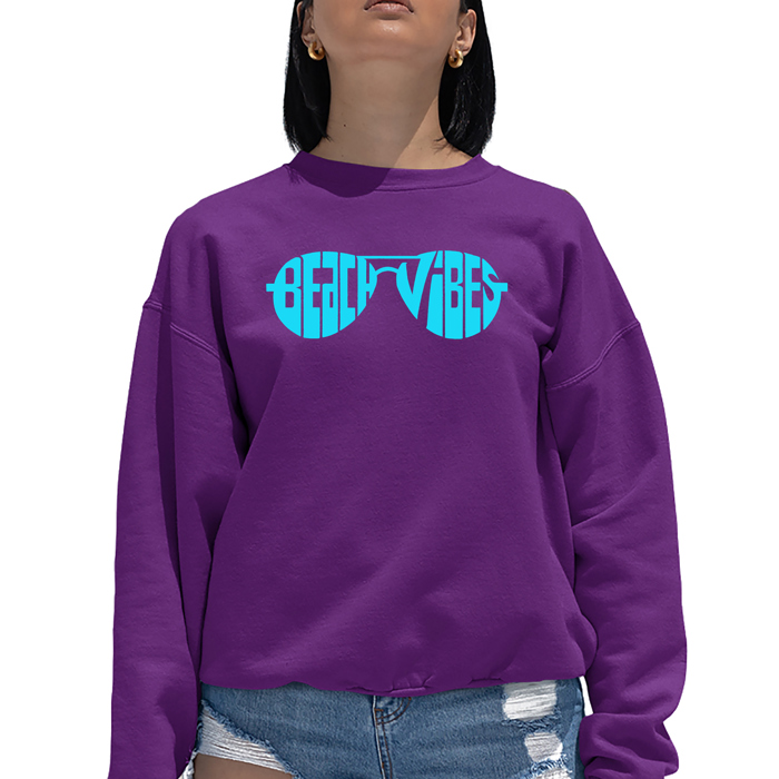 Beach Vibes - Women's Word Art Crewneck Sweatshirt