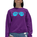 Pink Medium Beach Vibes - Women's Word Art Crewneck Sweatshirt