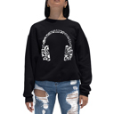 Black XL Music Note Headphones - Women's Word Art Crewneck Sweatshirt