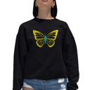 Black Small Butterfly - Women's Word Art Crewneck Sweatshirt