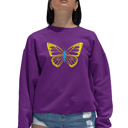 Pink XL Butterfly - Women's Word Art Crewneck Sweatshirt