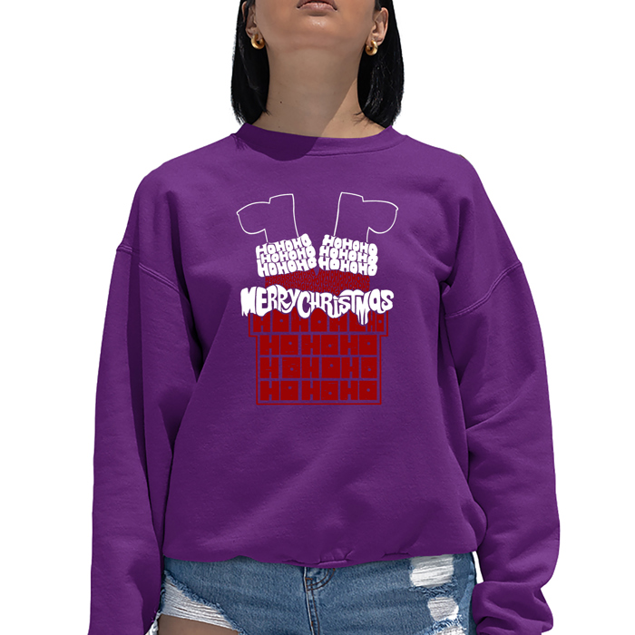 Chimney Santa - Women's Word Art Crewneck Sweatshirt