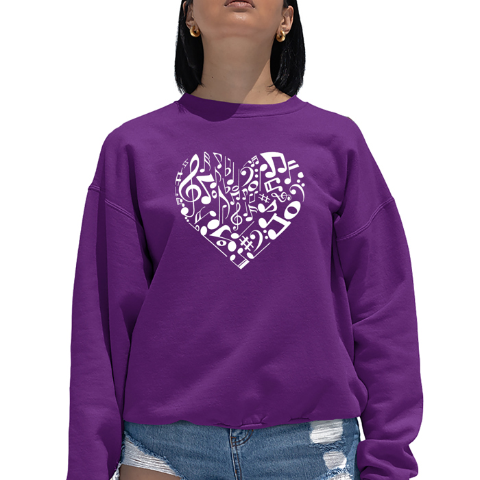 Heart Notes - Women's Word Art Crewneck Sweatshirt