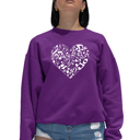 Pink Medium Heart Notes - Women's Word Art Crewneck Sweatshirt