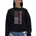 Black Large Cross Flag - Women's Word Art Crewneck Sweatshirt