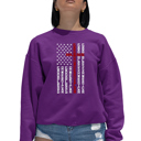 Pink Large Cross Flag - Women's Word Art Crewneck Sweatshirt