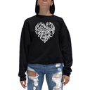 Black Large Love Heart - Women's Word Art Crewneck Sweatshirt