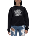Black XL Cat Face - Women's Word Art Crewneck Sweatshirt