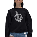 Black XXXL Hanukkah Dreidel - Women's Word Art Crewneck Sweatshirt